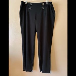 Avenue size 18 black pants w/faux front buttons. Polyester & Spandex